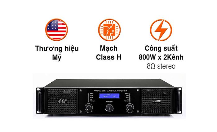 Cục đẩy 2 kênh 800W AAP STD8002