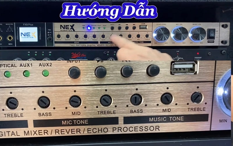 Các nút chỉnh trên vang cơ NEX FX8
